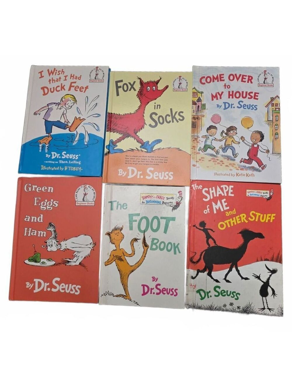 Dr. Seuss Beginner Books Lot of 6 Hardcover Green Eggs & Ham Fox in Socks Kids